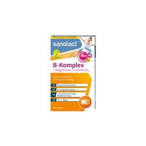 Viên bổ sung vitamin nhóm B + D3 + Magie SANOTACT B-KOMPLEX + MAGNESIUM + VITAMIN D3 TABLETTEN 